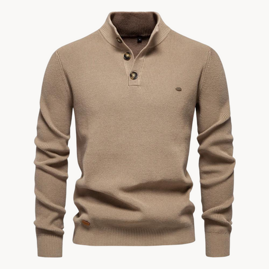 Carter & Co. - Livio Luxe Button Mockneck Sweater