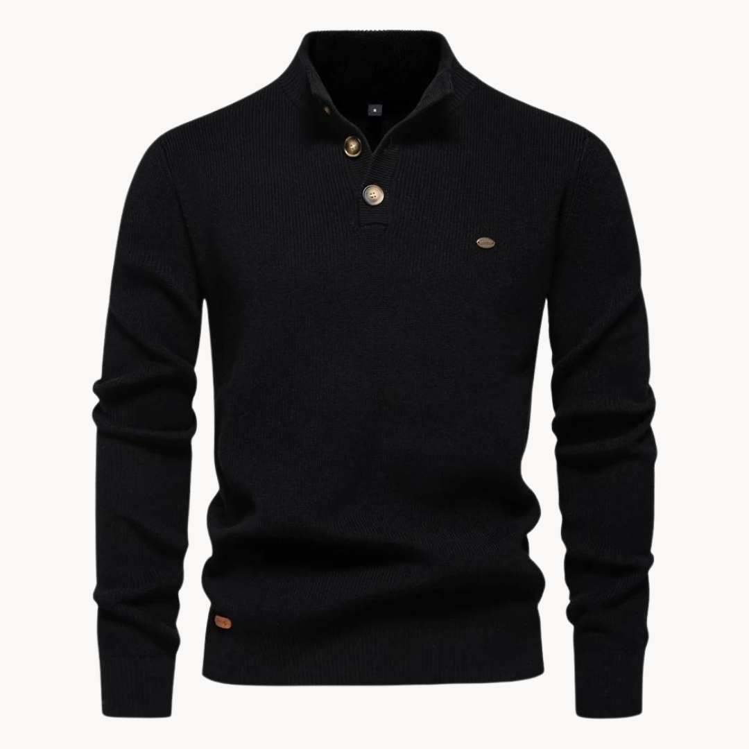 Carter & Co. - Livio Luxe Button Mockneck Sweater