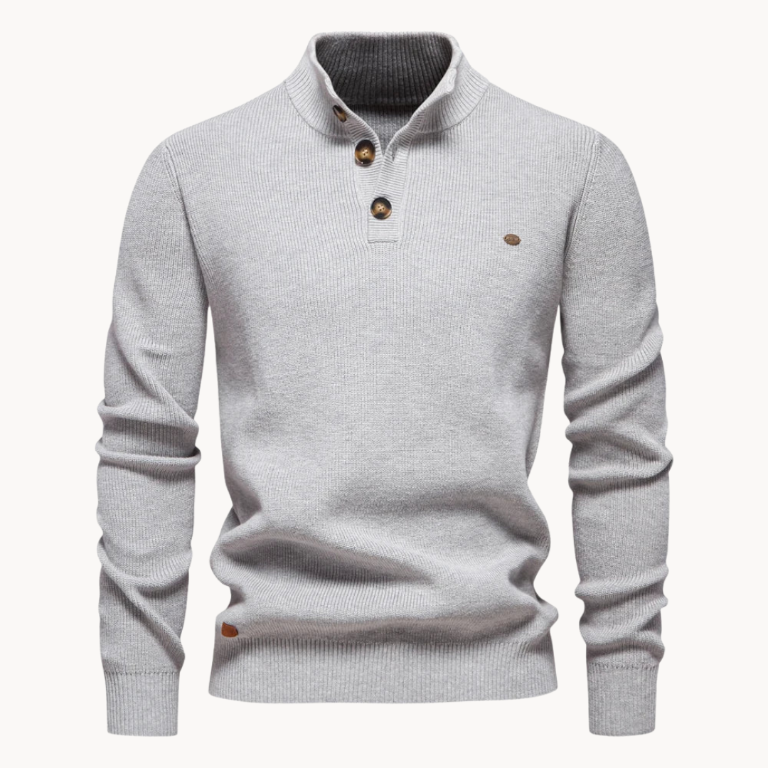 Carter & Co. - Livio Luxe Button Mockneck Sweater