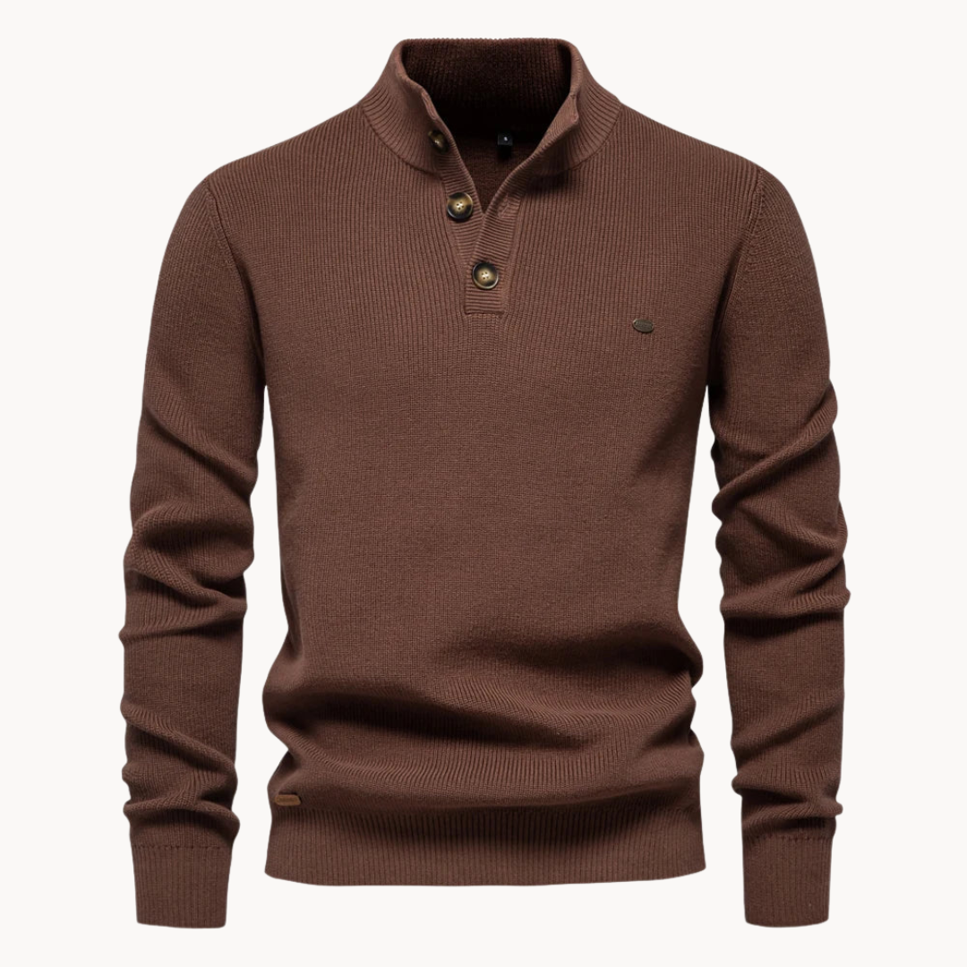 Carter & Co. - Livio Luxe Button Mockneck Sweater