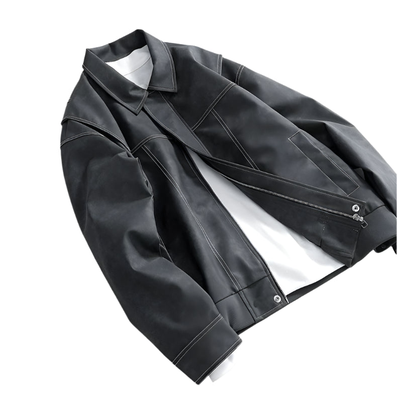 Atlas - Collared Glide Vegan Leather Jacket