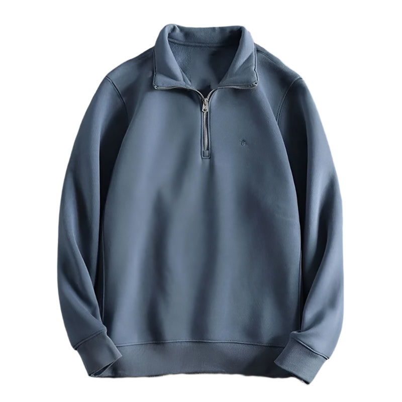 Atlas - Slate Luxe Half-Zip Sweatshirt