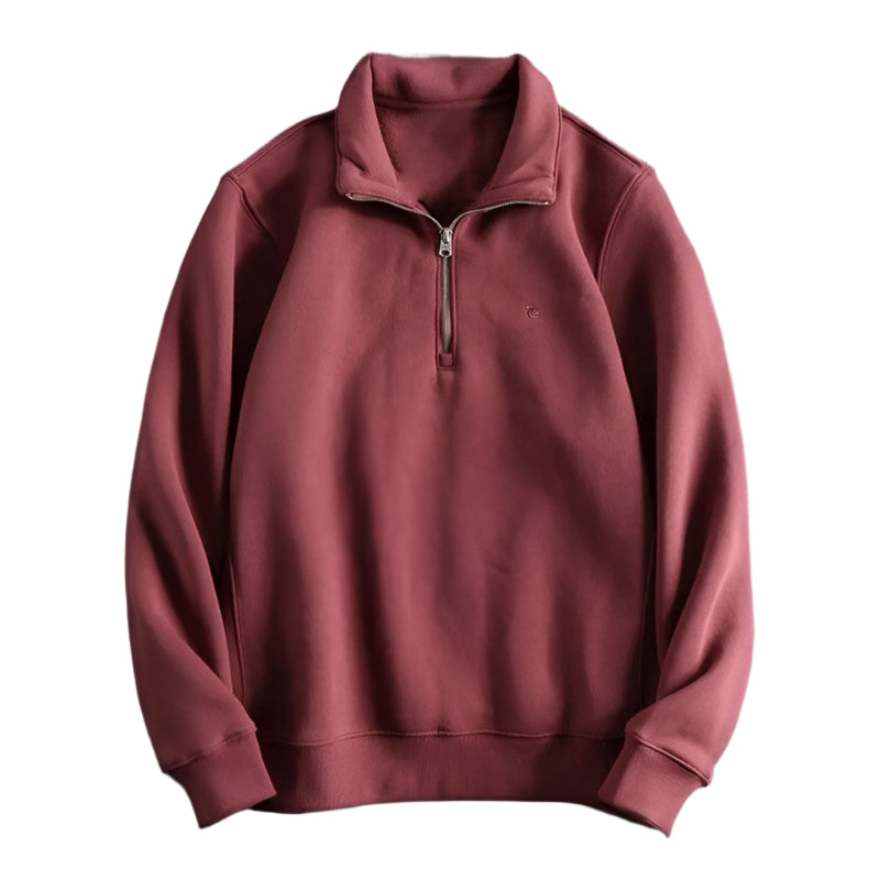 Atlas - Slate Luxe Half-Zip Sweatshirt