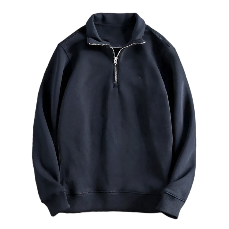 Atlas - Slate Luxe Half-Zip Sweatshirt