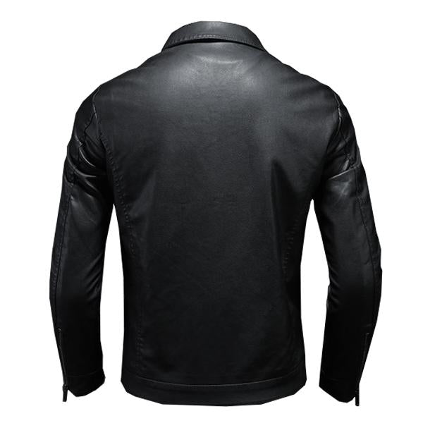 Luca Verdi - Lapel Leather Biker Jacket