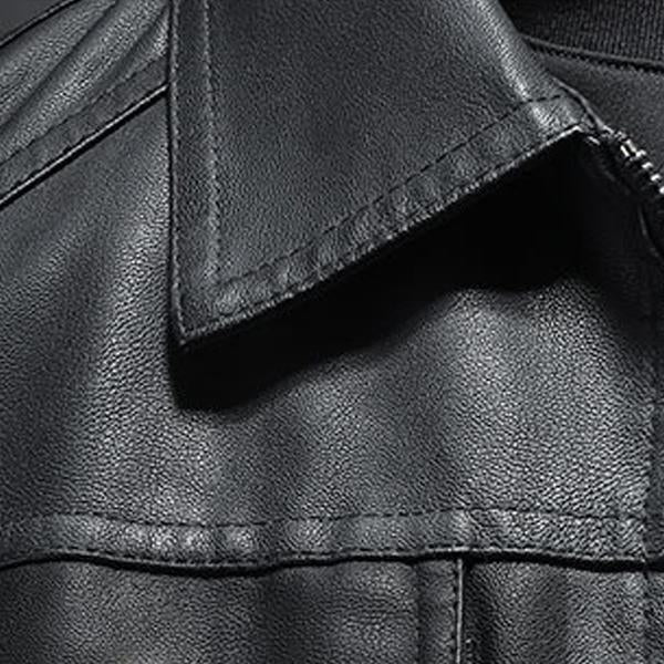 Luca Verdi - Lapel Leather Biker Jacket